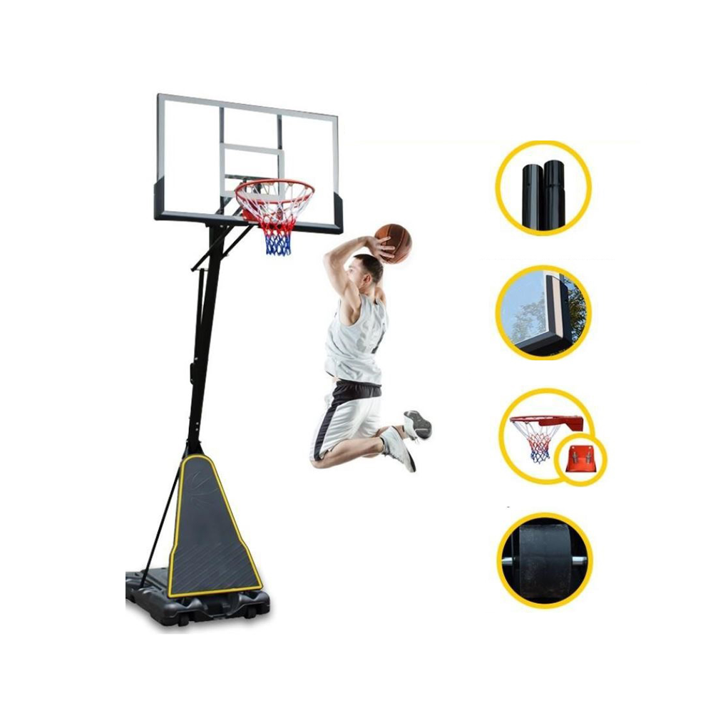 Adjustable height basketball hoop