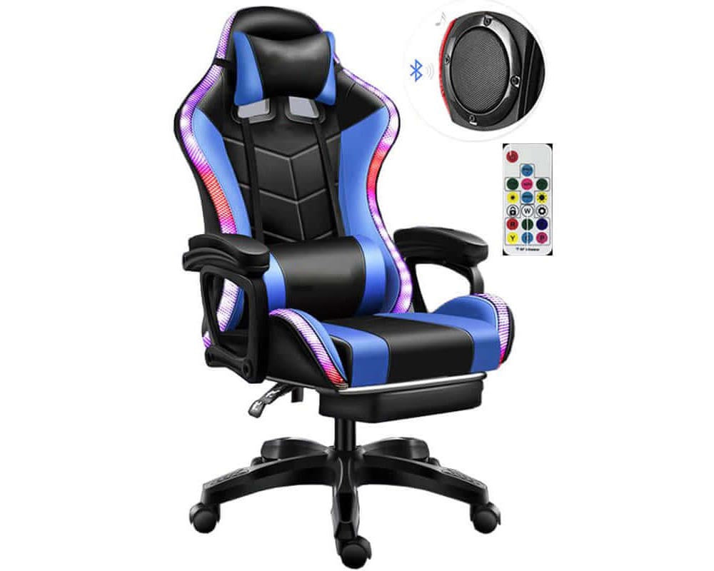 Gaming Chair with Footrest – RGB Gaming Chair with Speakers & Lights