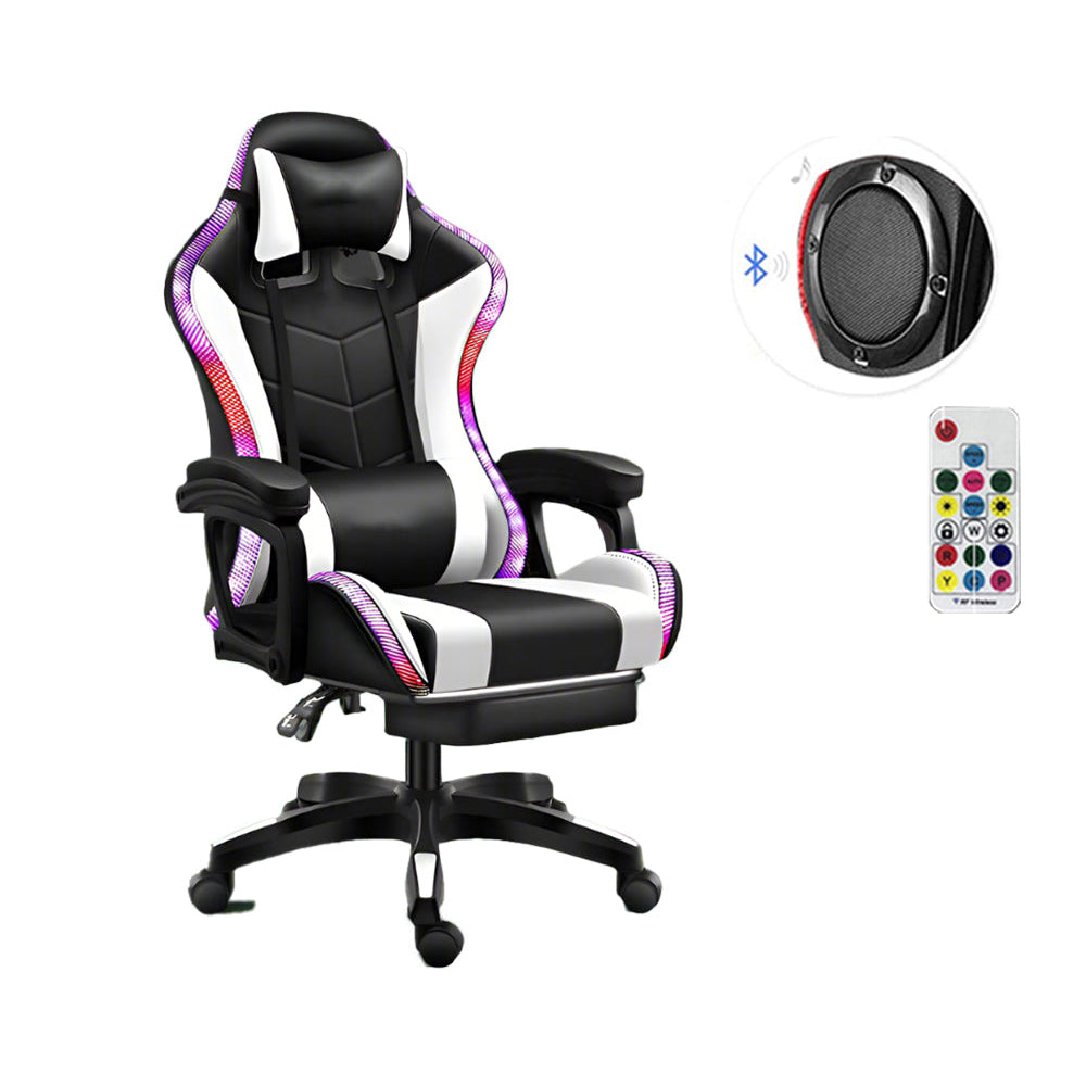 RGB LED gaming chair white