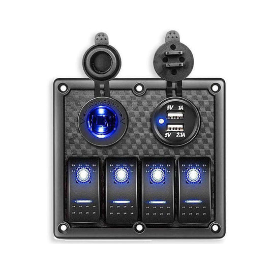4 Gang Marine Boat Rocker Switch Panel