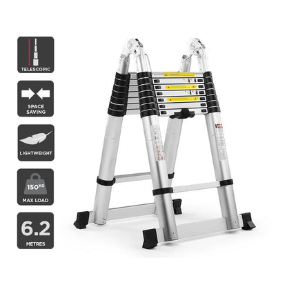 Telescopic Ladder 6.2m Aluminium Telescoping