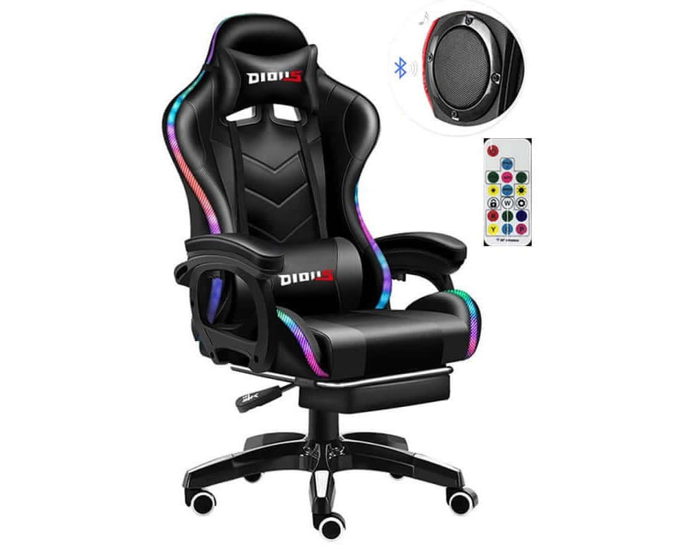 Gaming Chair with Footrest – RGB Gaming Chair with Speakers & Lights