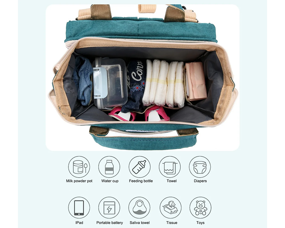 Nappy bag with multiple compartments
