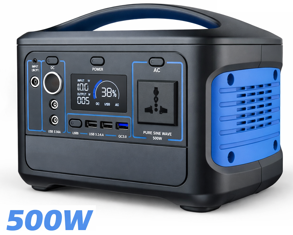 Portable Outdoor Power Station 500W – Solar & Mains Rechargeable