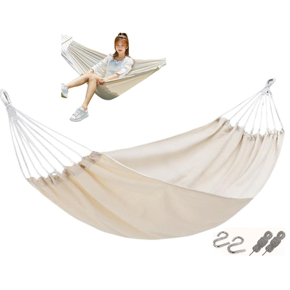 Hammock Double – Portable Canvas Hammock with Travel Bag for Camping & Patio
