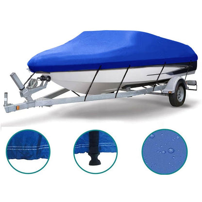 Boat Cover Heavy Duty – 210D Blue Trailerable Boat Cover for 20–22ft V-Hull