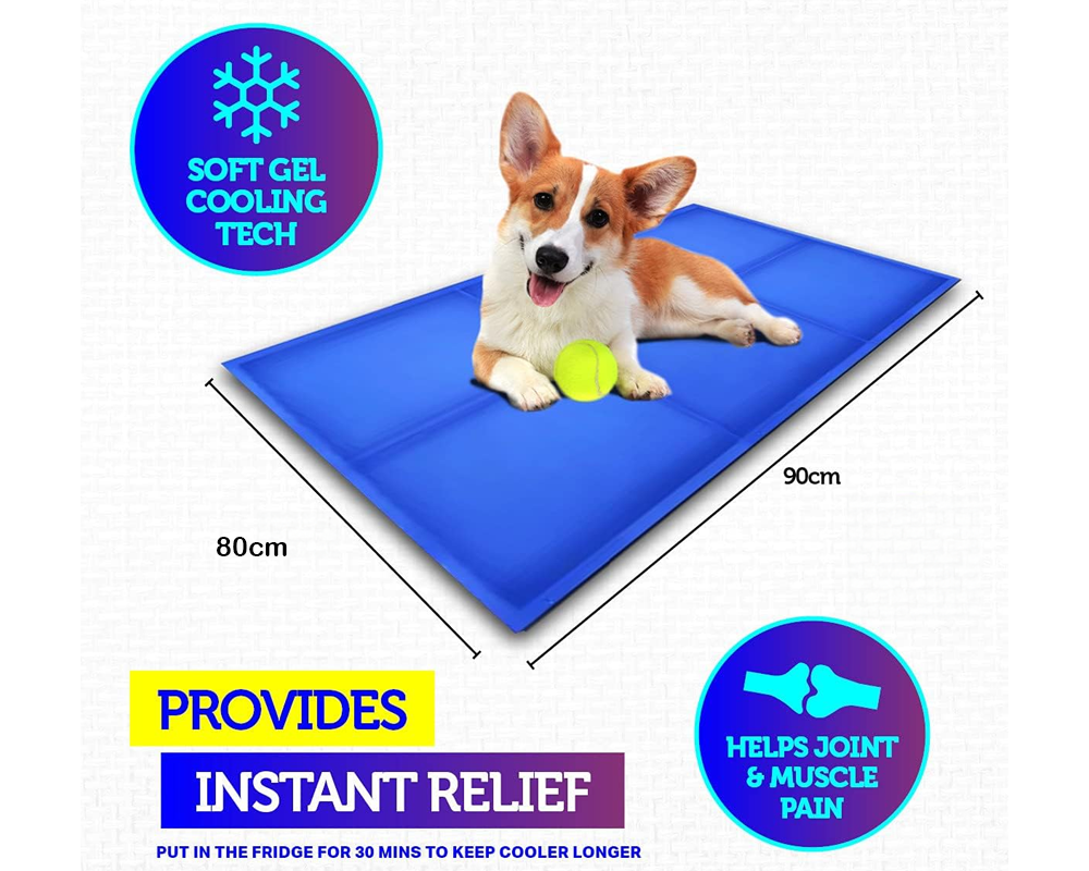 Pet Cooling Pad XXL – Gel Ice Mat for Dogs & Cats No Freezing Needed Blue