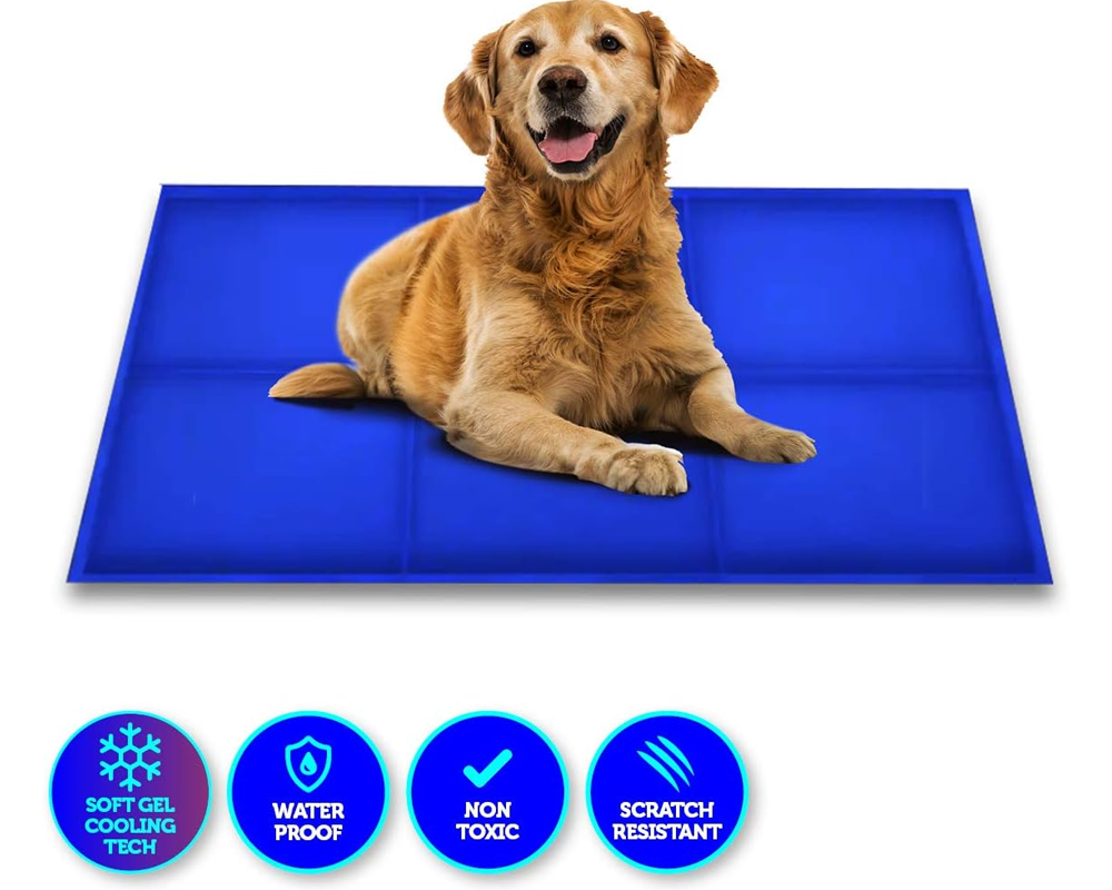 Pet Cooling Pad XXL – Gel Ice Mat for Dogs & Cats No Freezing Needed Blue
