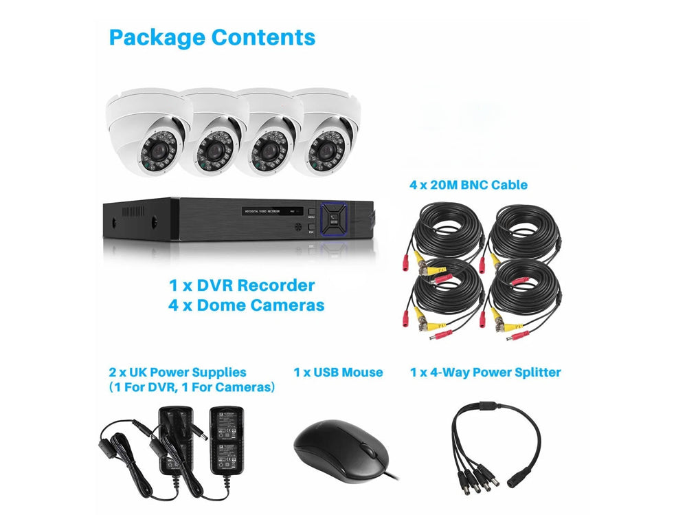 Indoor/Outdoor CCTV Dome Security Camera System