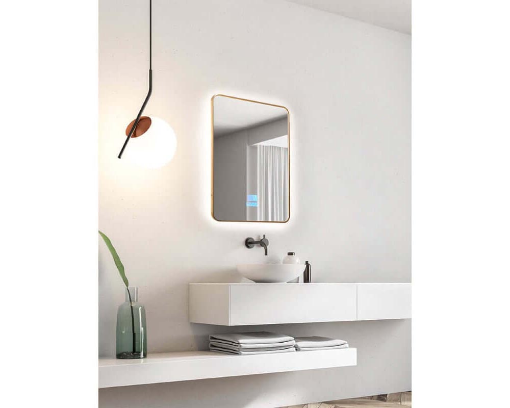 Bathroom mirror with LED lighting