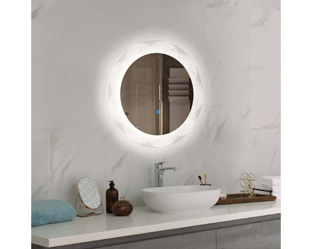 Bathroom LED Mirror Round Frameless 70CM