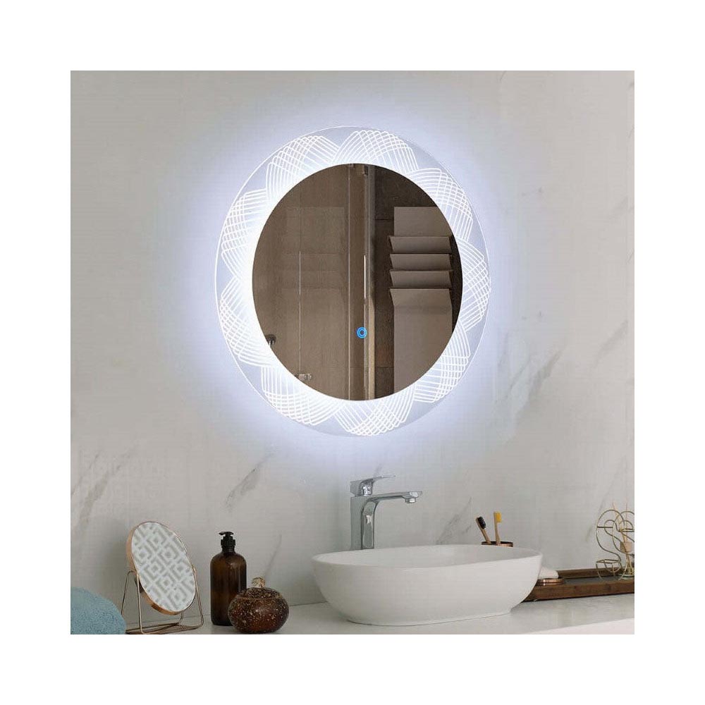 60cm round frameless LED mirror
