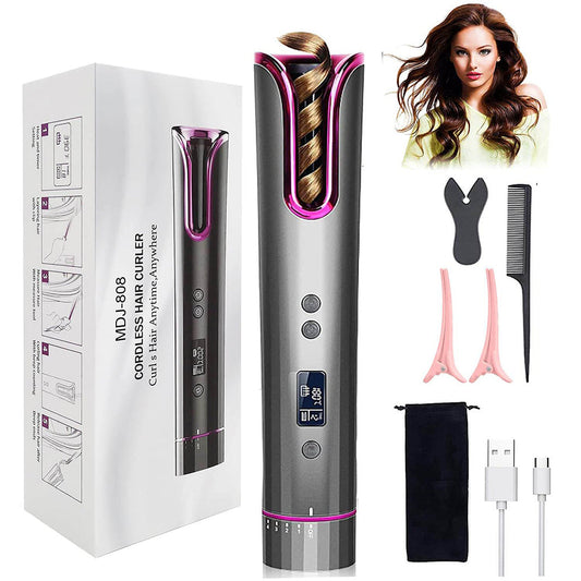 Cordless automatic hair curler