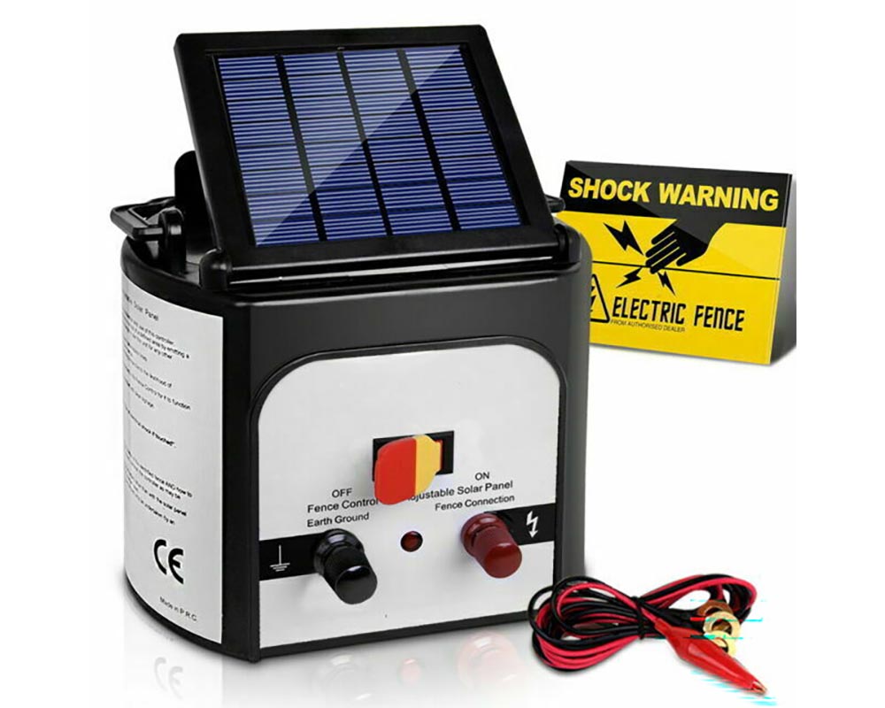 solar fence energizer installation example