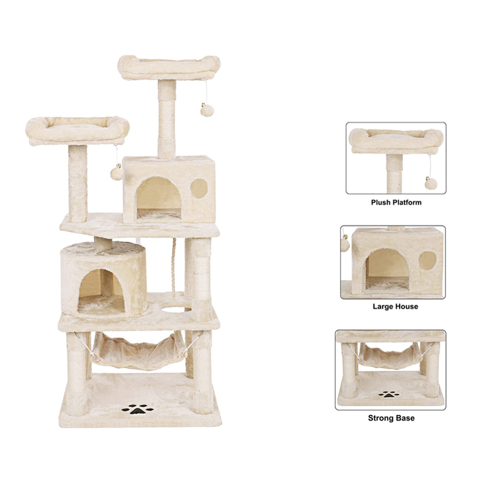 Cat Tree 150CM with Scratching Posts Hammock