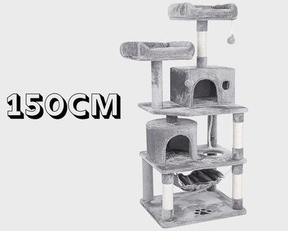 Cat Tree House with Scratching Posts Hammock