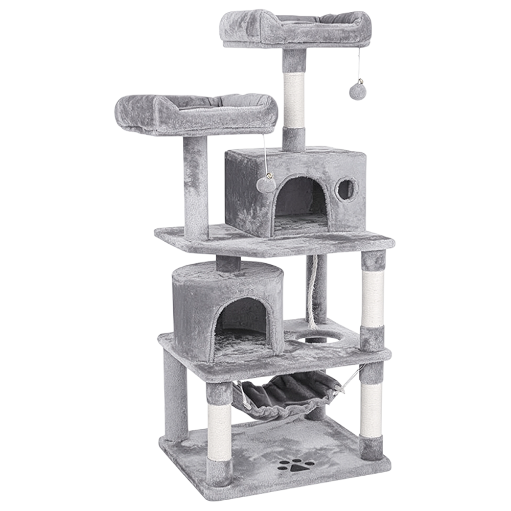 Cat Tree House with Scratching Posts Hammock