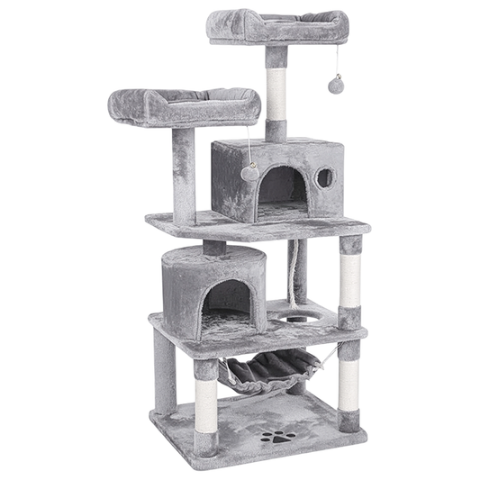 Cat Tree House with Scratching Posts Hammock