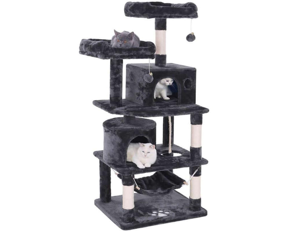 Cat Tree House with Scratching Posts Hammock