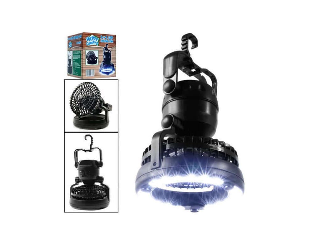 2 In 1 Camping Tent Lamp Lantern with Ceiling Fan