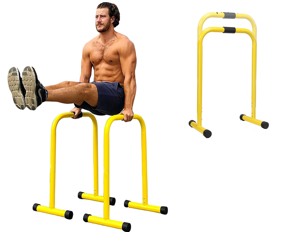 Steel frame dip station for workouts
