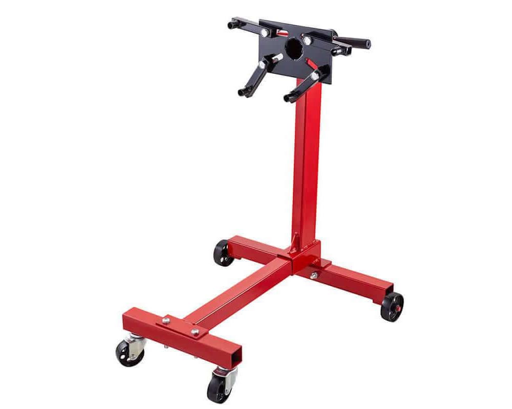 Engine stand with locking buckle