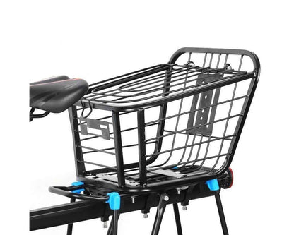 Spacious rear bike basket