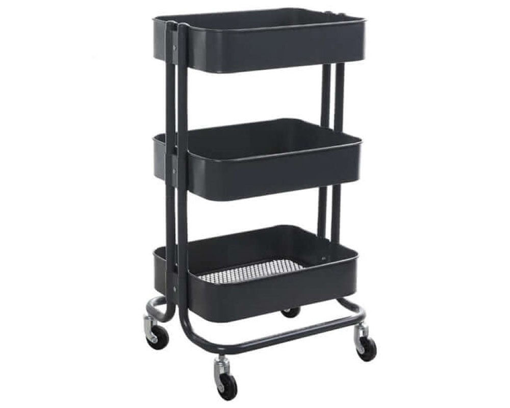 black kitchen trolley cart