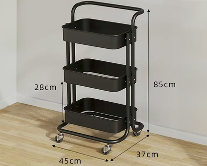 3 Tier Trolley Basket Kitchen Trolley