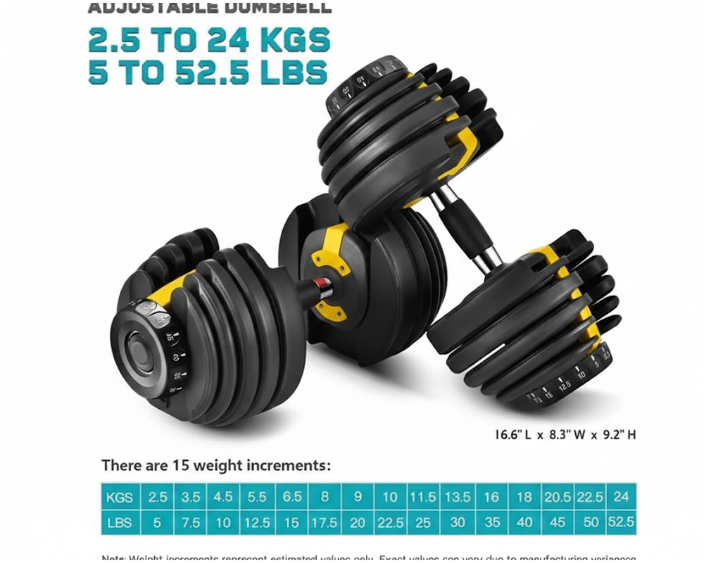 Adjustable dumbbells 24Kg