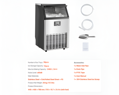 Commercial ice maker side view