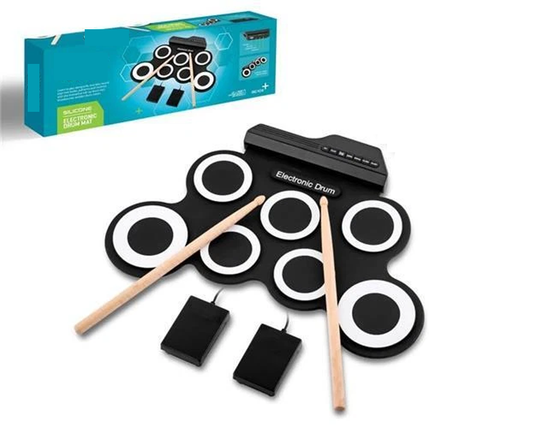 Portable Tabletop Roll-Up Electronic Drum Kit
