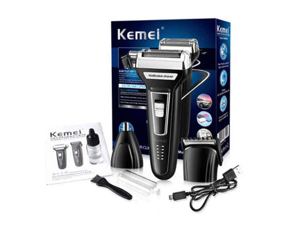 Shaver with cleaning brush