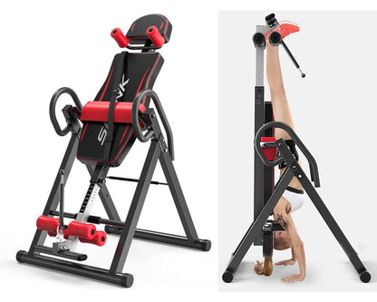 Gravity Heavy Duty Inversion Table With Headrest Adjustable Protective Belt Ba