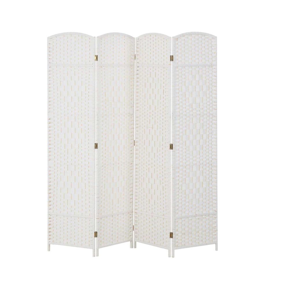 4 panel room divider white