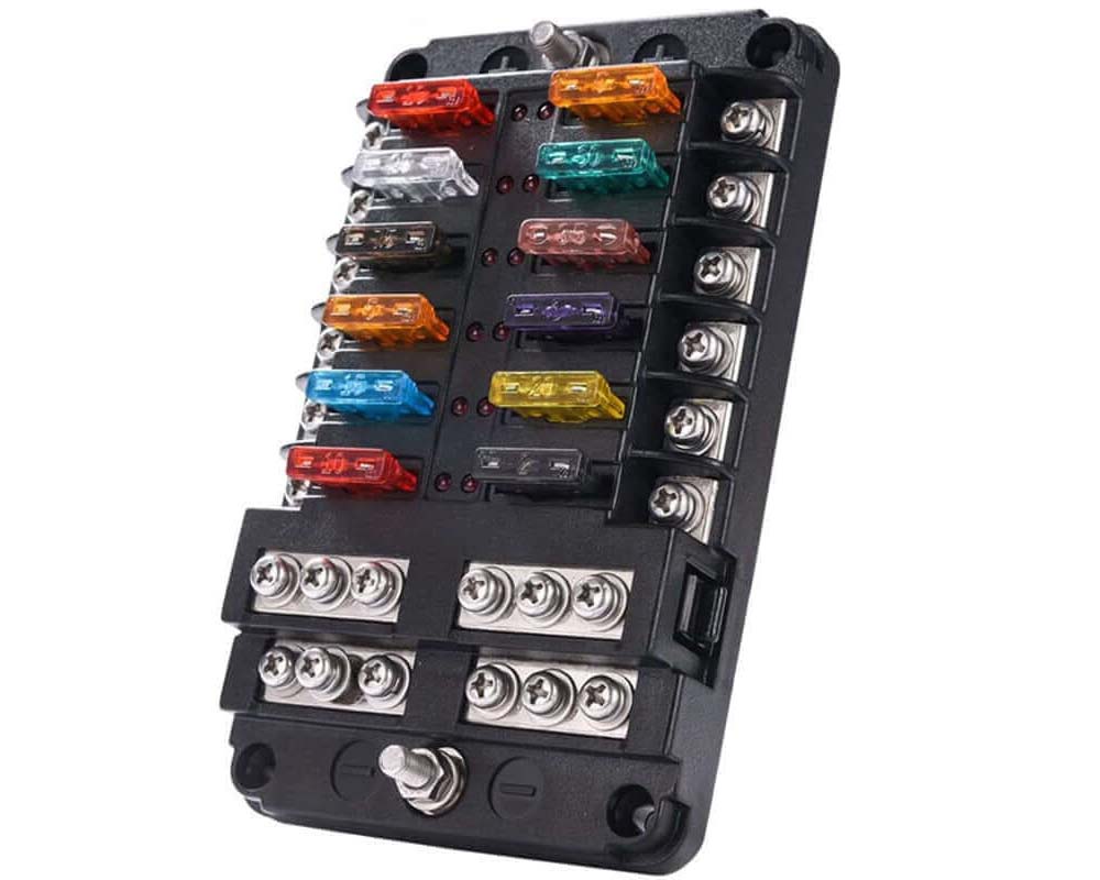 Fuse block showing terminal connections