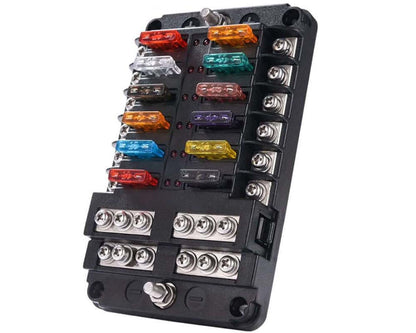 Fuse block showing terminal connections