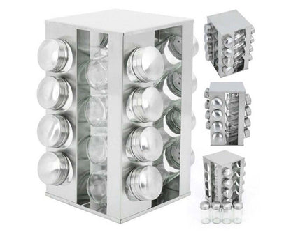 Spice Rack Stand Carousel Rotating Spice Rack Stand Glass 16 Jars