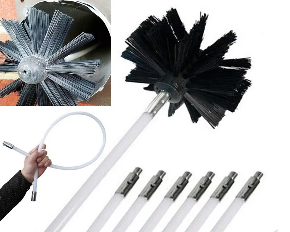 Flexible rods for flue cleaning