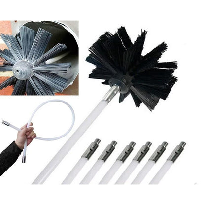 Flexible chimney brush rods set
