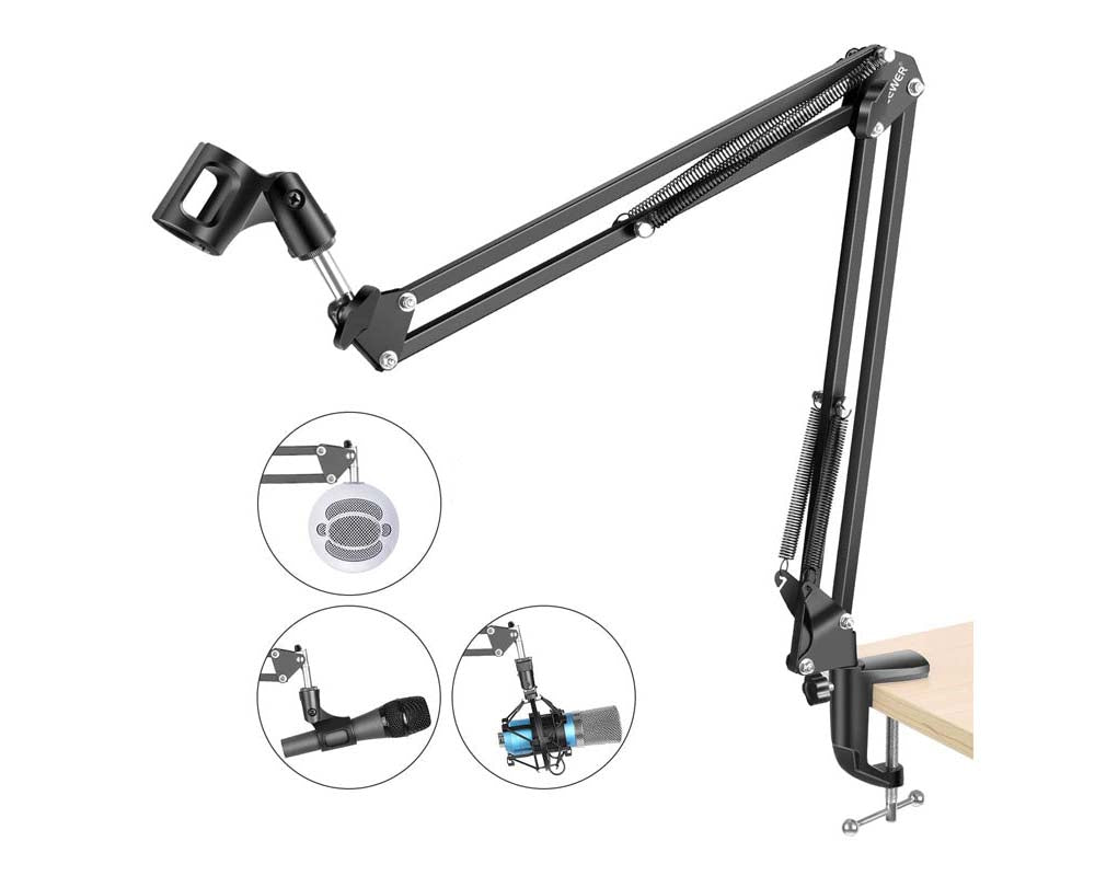 Microphone Boom Arm Adjustable Microphone Suspension Boom Scissor Arm Stand
