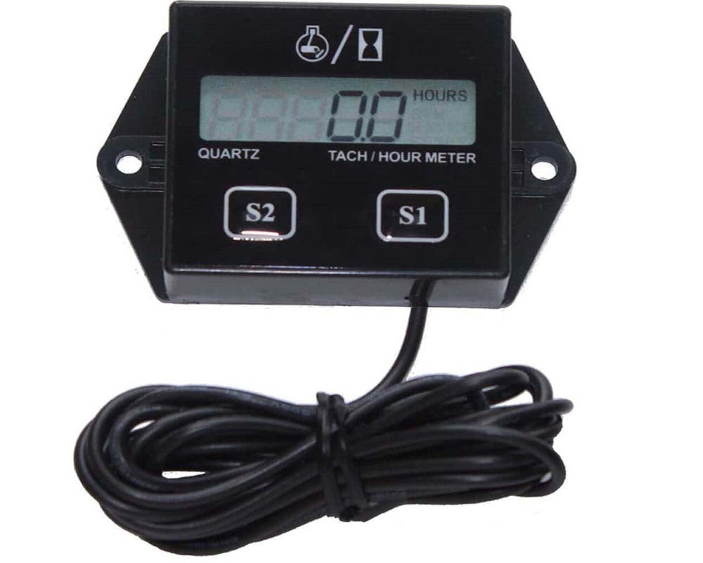Tachometer LCD screen close up