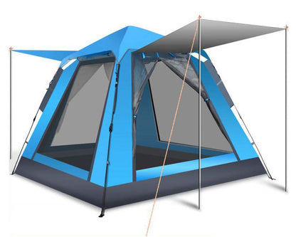 Family tent with fiberglass rods