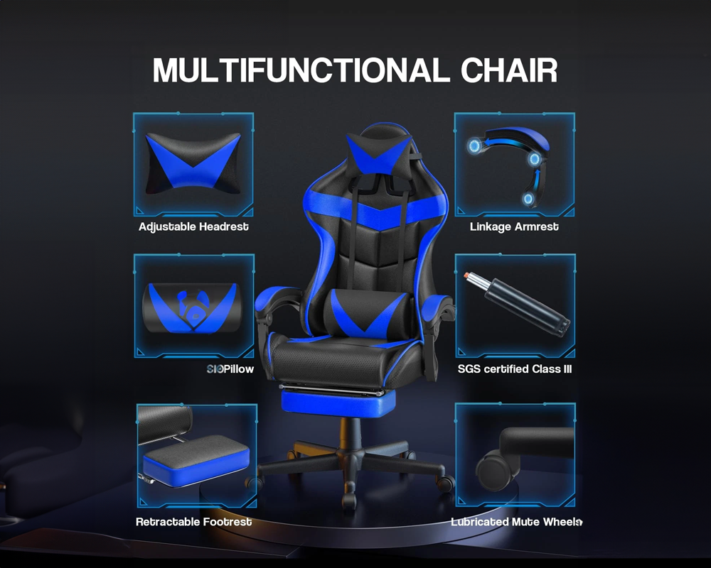 Gaming chair with lumbar support