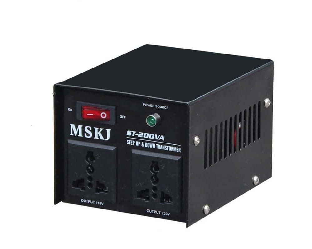 Black electrical transformer