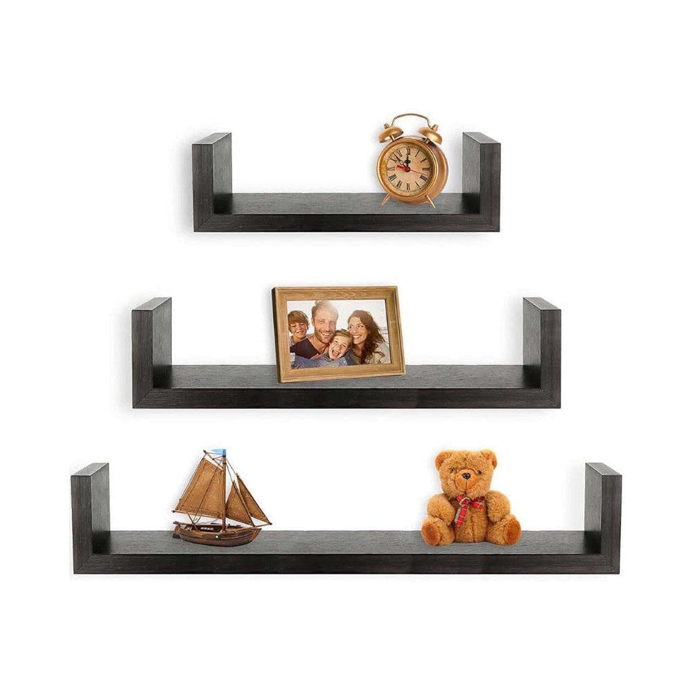 U shaped floating wall shelf