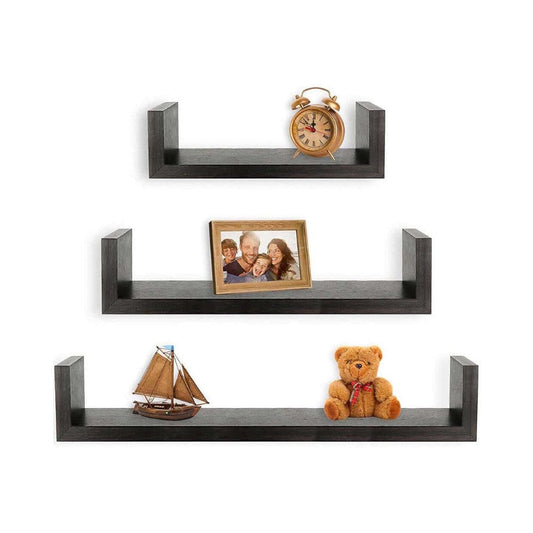 U shaped floating wall shelf