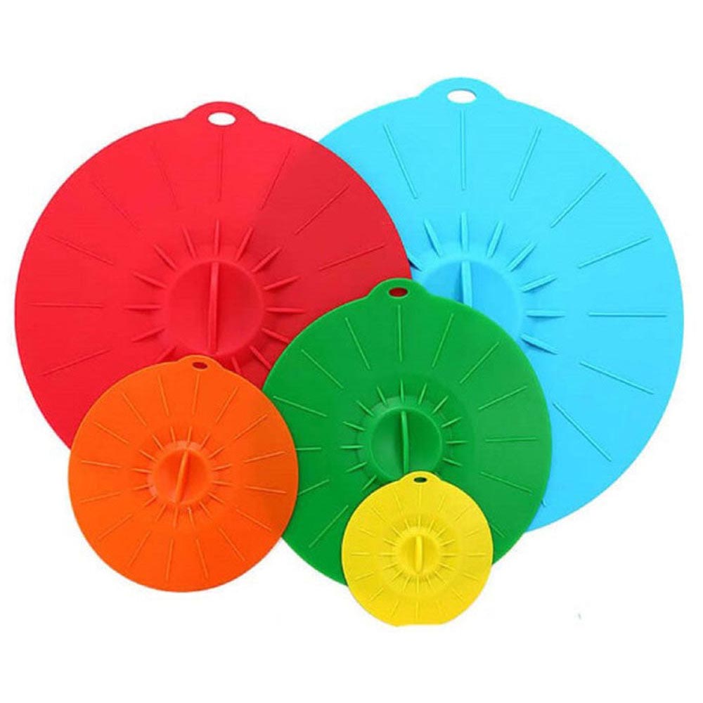 Set of five silicone lids