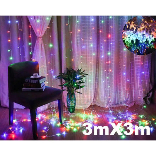 RGB color curtain string lights