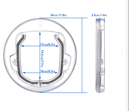 Round pet door for glass